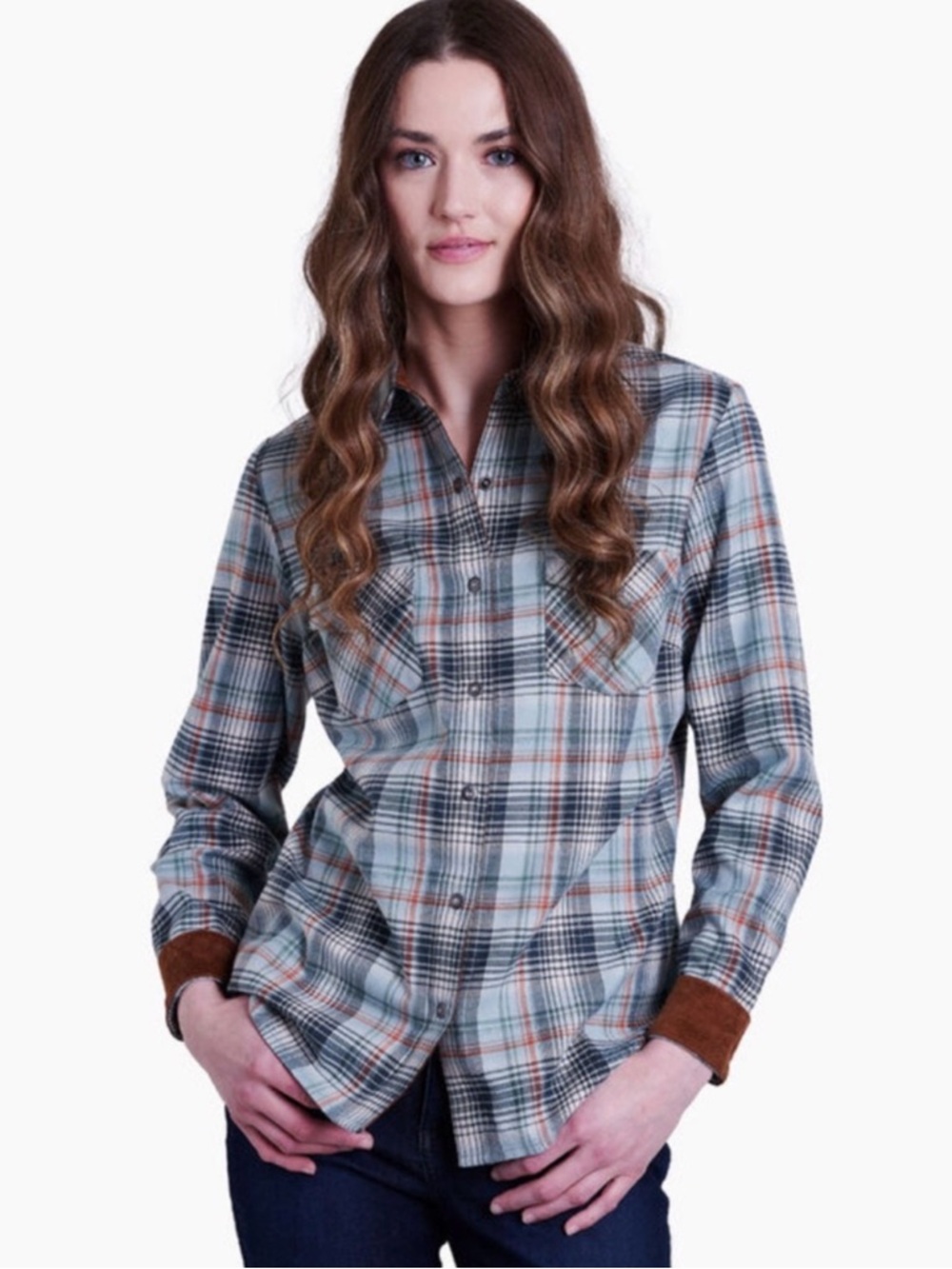 Kuhl Tess Flannel Women’s long-sleeve button-down Plaid Shirt Medium